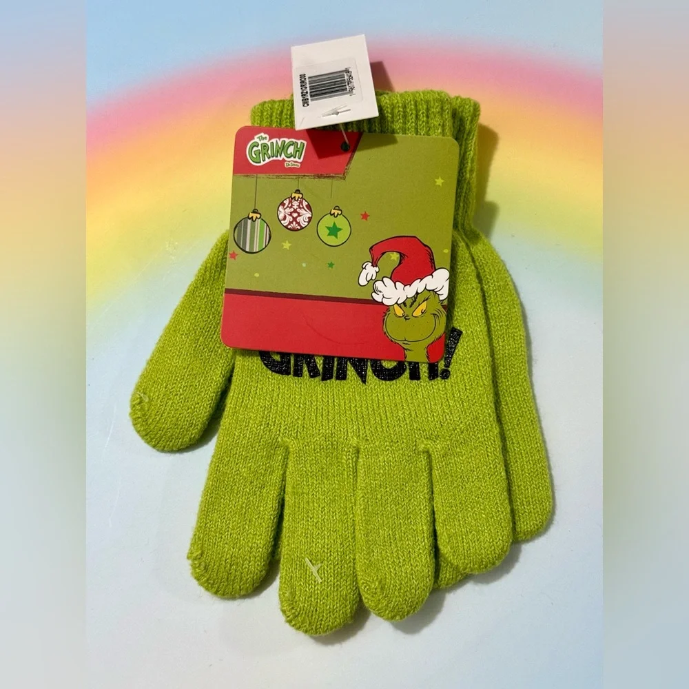 NWT Dr Seuss's How The Grinch Stole Christmas Licensed Mittens - Youth Size